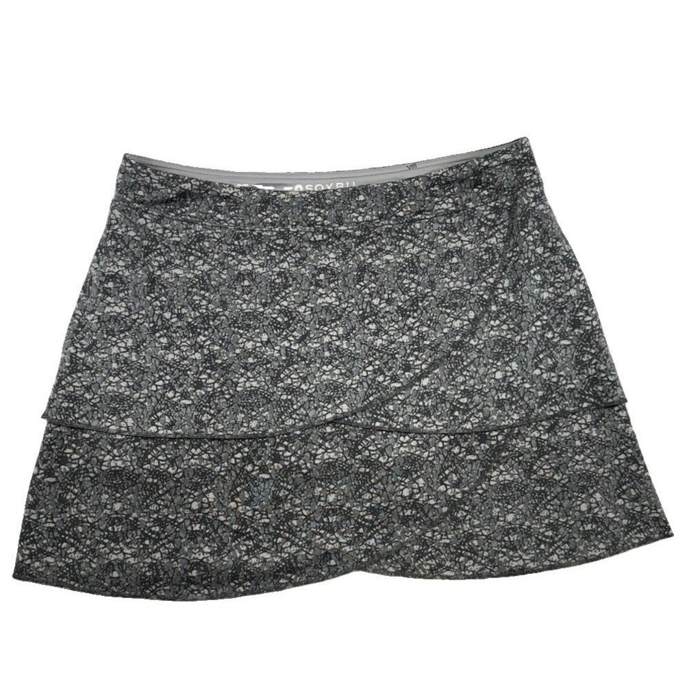 SoyBu Lotus Fit Petal Pull On Gray Skort Skirt Size L Preppy Golf Comfort Boho L